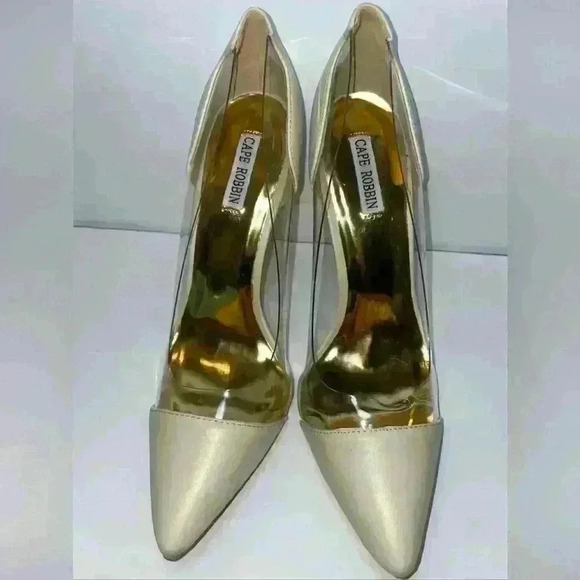 New Cape Robbin with Clear and ivory pointed toe 4.5 Heel Size 9 minor flaws - Picture 14 of 14